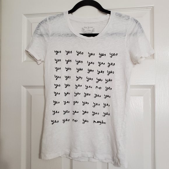 J. CREW•'yes yes no maybe' tee• s/s white•xxs - Picture 4 of 12